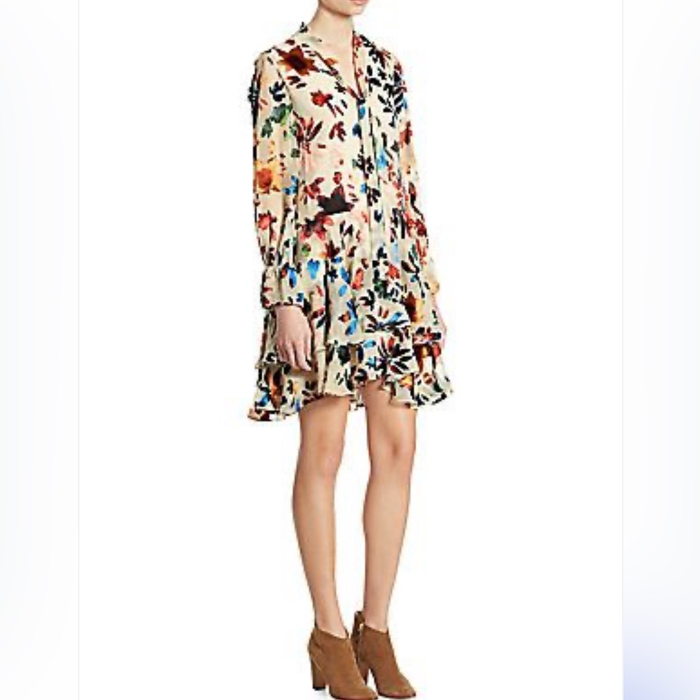 Alice + Olivia Floral Long Sleeve Mini Dress